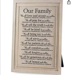 NEW Lighthouse Our Family Scripture Stone Plaque